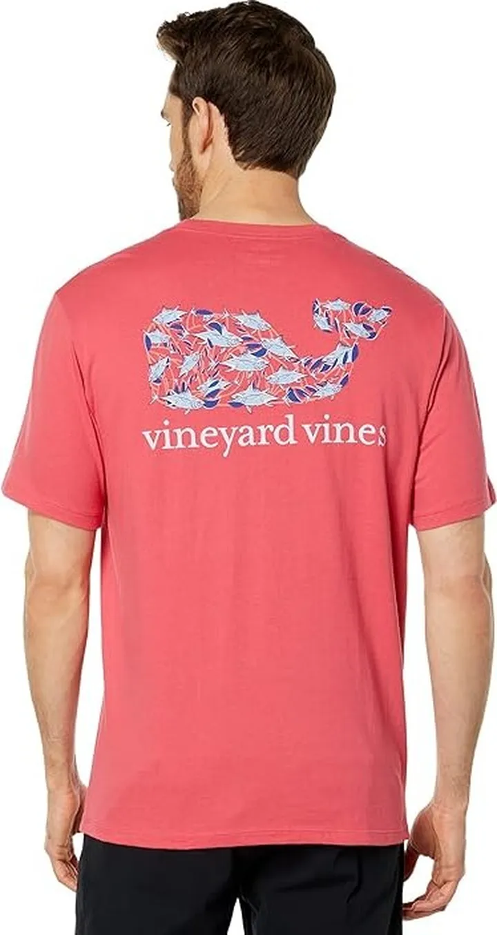 Vineyard Vines Harbour Fish Whale Short Sleeve Pocket Tee (Sailors Red) Men's Clothing