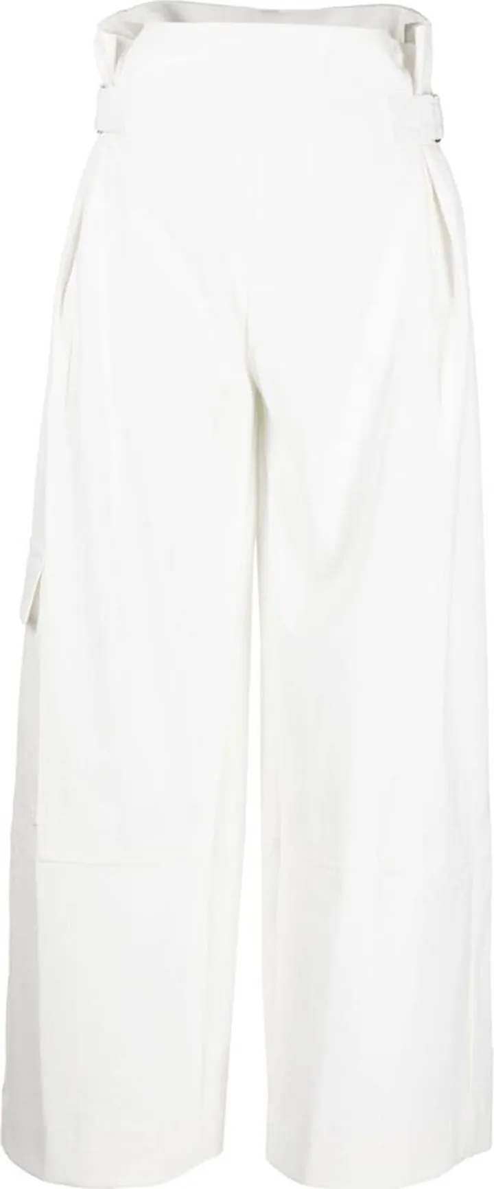 High-Waisted Twill Trousers