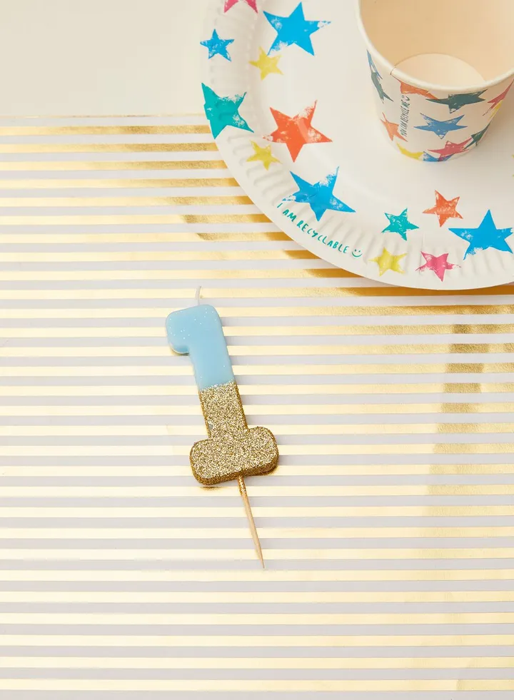 We Heart Birthdays Glitter Number Candle 1