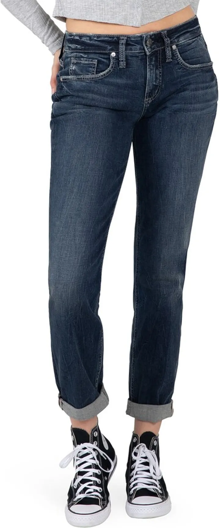 Slim Leg Boyfriend Jeans