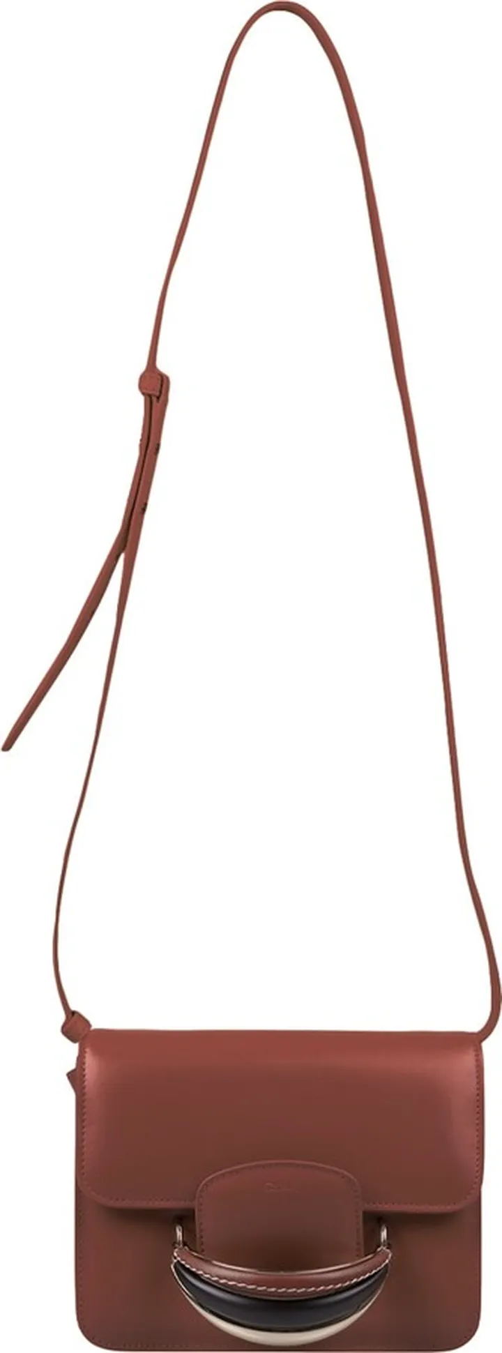 Kattie Shoulder Bag In Brown Shiny Leather