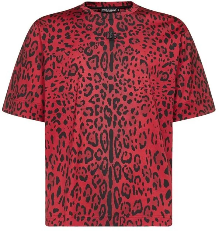Dolce & Gabbana Leopard Printed Round Neck T-Shirt