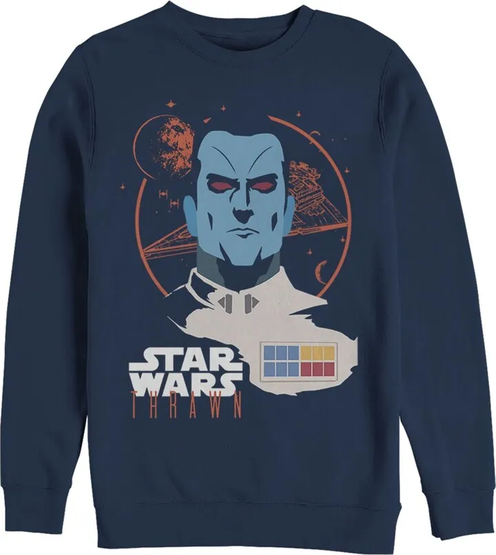 Men's Star Wars Grand Admiral Thrawn Galaxy Sweatshirt - Navy Blue - 2X Large
