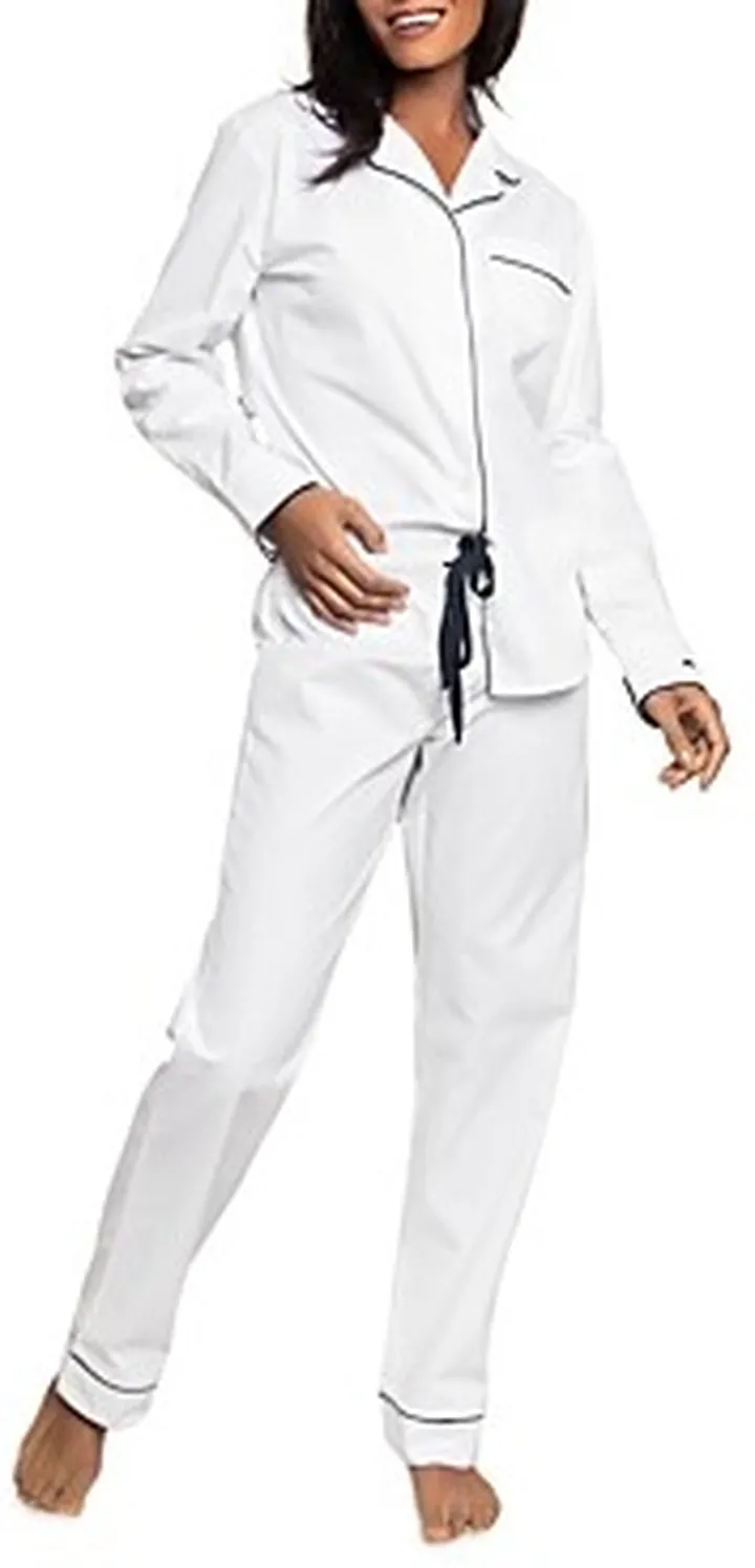 Petite Plume Cotton Classic White Twill Pajama Set