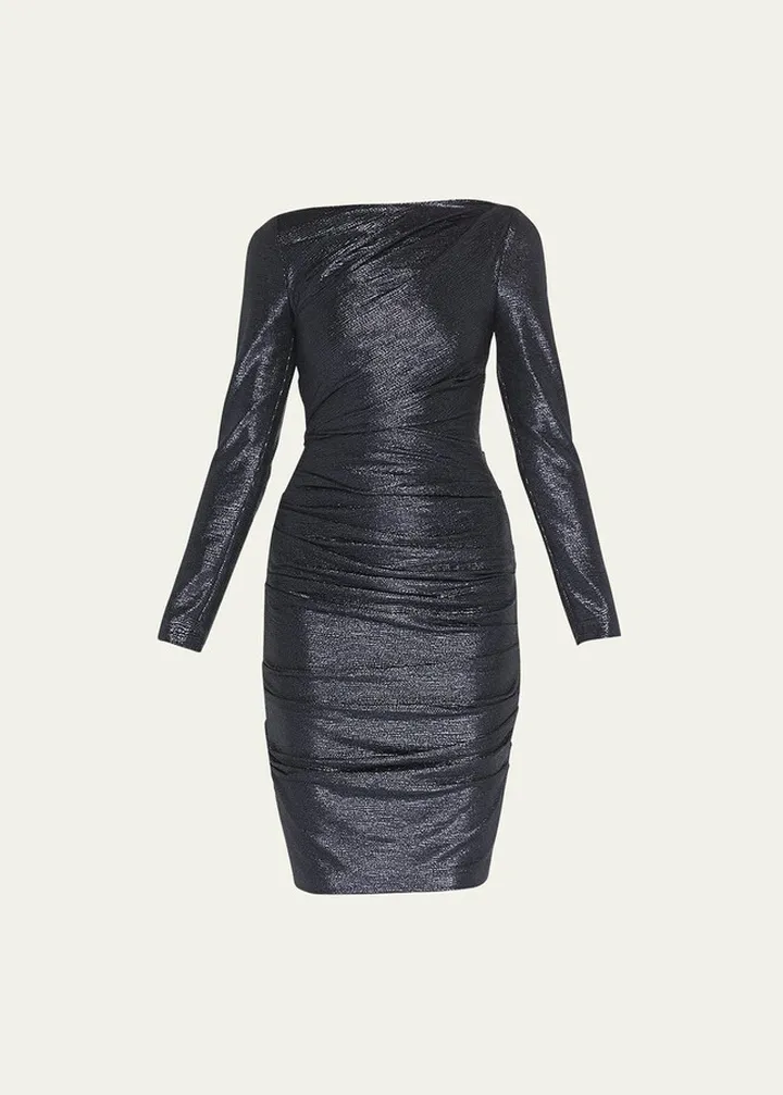 Metallic Mirrorball Draped Dress