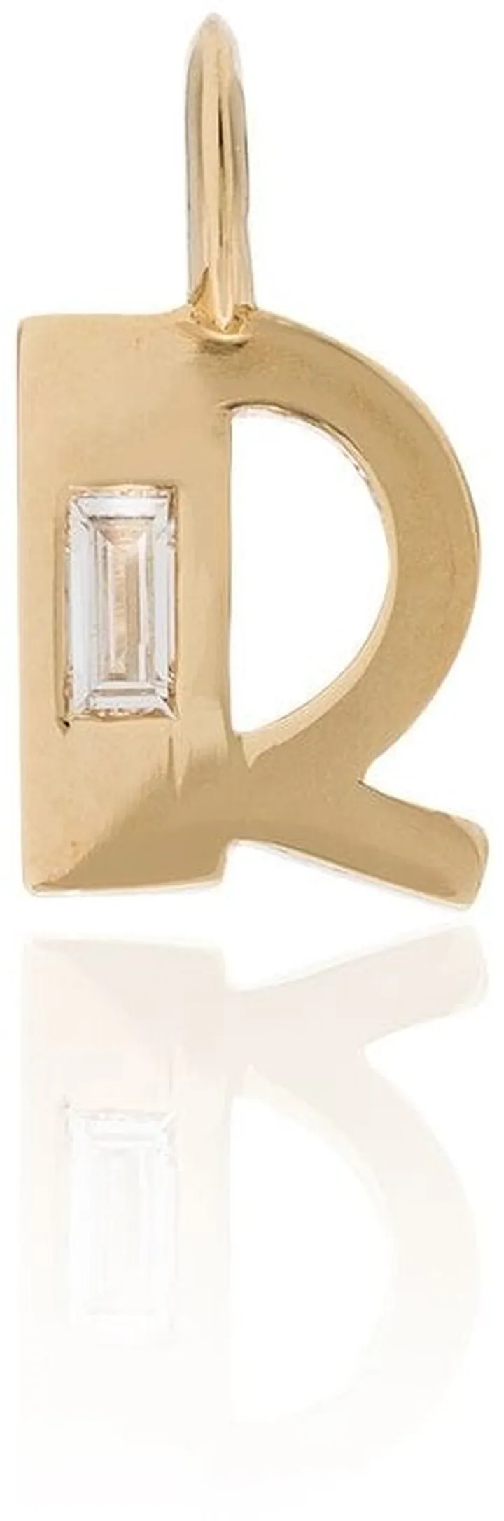 18kt yellow gold R initial diamond charm