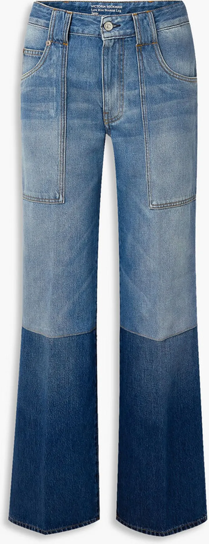 Serge two-tone mid-rise wide-leg jeans