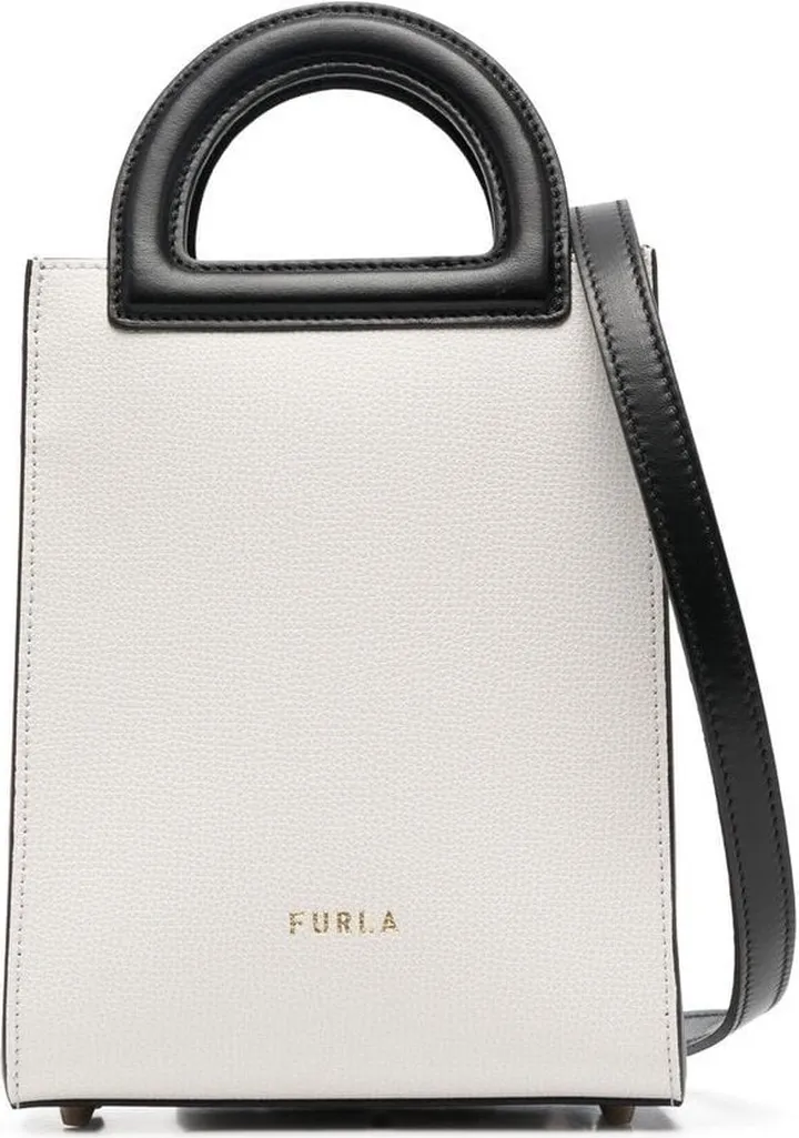 Two-Tone Leather Tote Bag