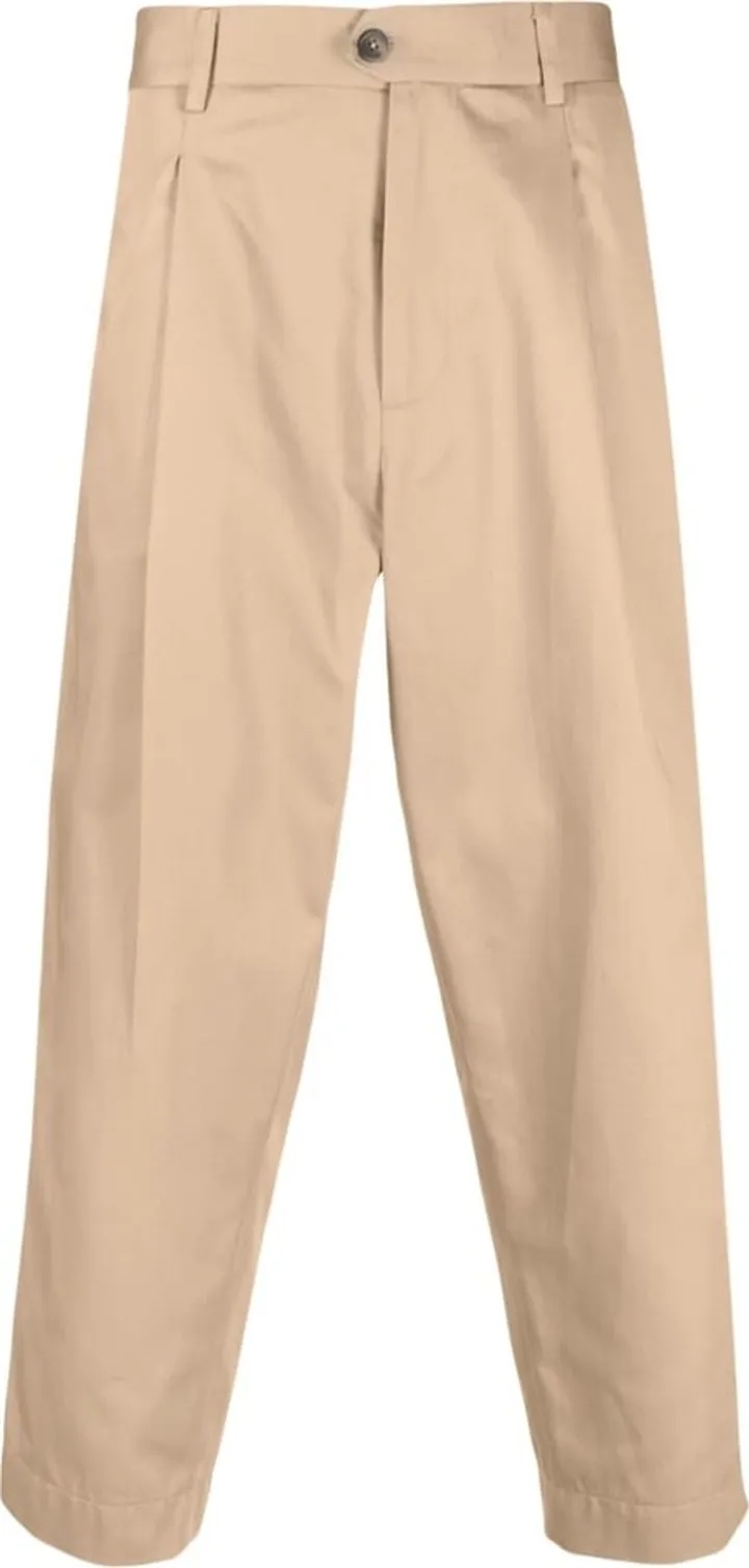 Cropped Loose-Fit Cotton Trousers