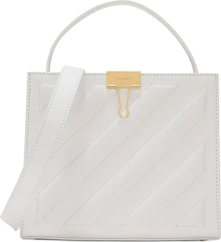 Diag-print tote bag
