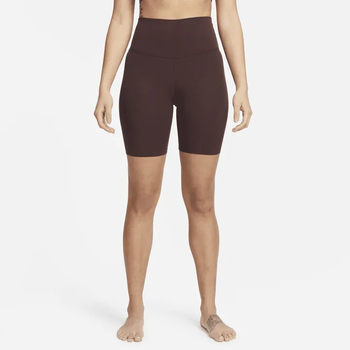 Women's Nike Yoga Luxe High-Waisted Shorts in Brown