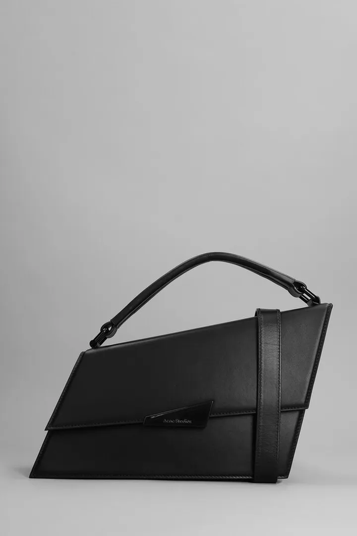 Distrortion Shoulder Bag In Black Leather