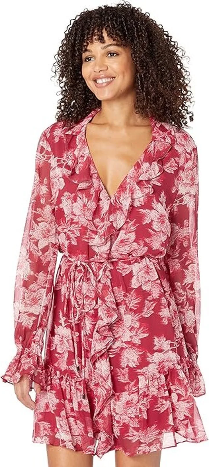 Ted Baker Linndie Ruffle Midi Dress (Red) Women's Clothing