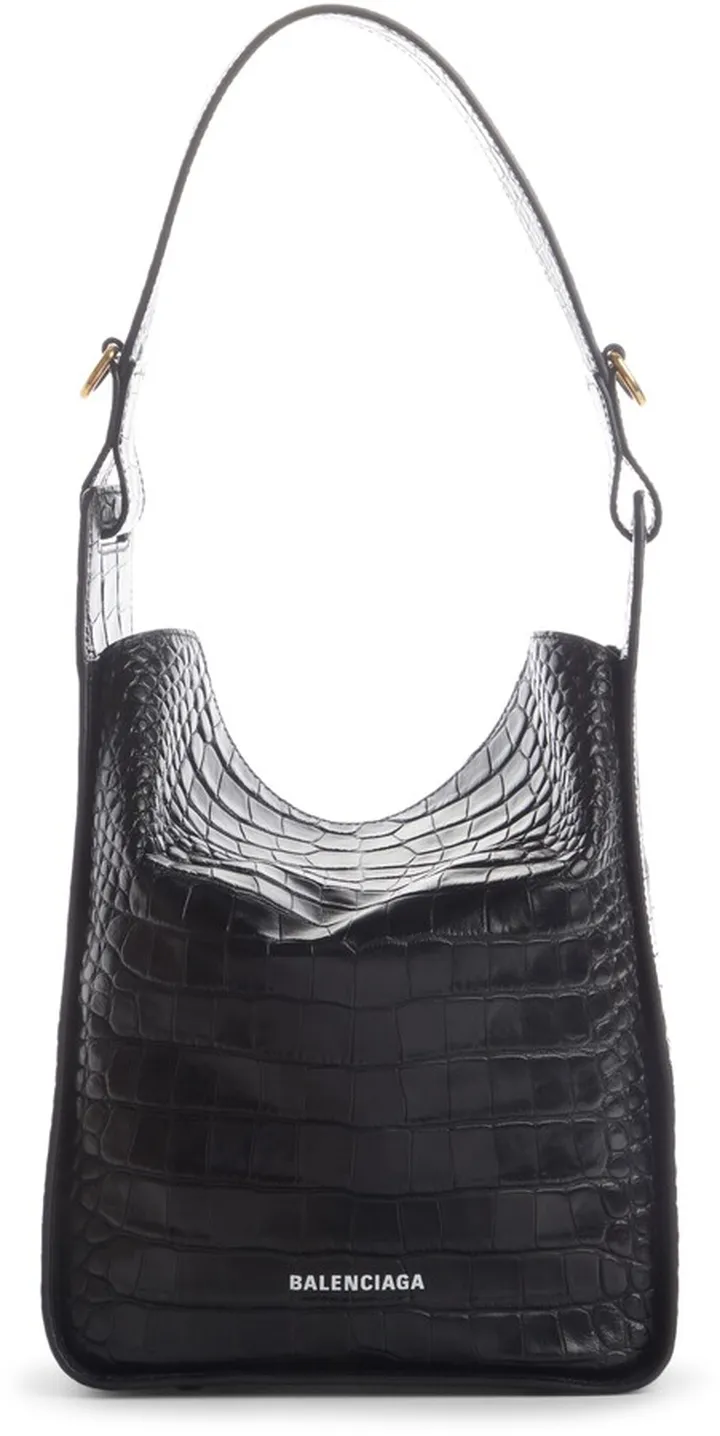 Croc Embossed Leather Tote