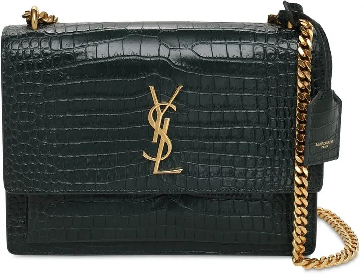 Medium Sunset croc embossed leather bag
