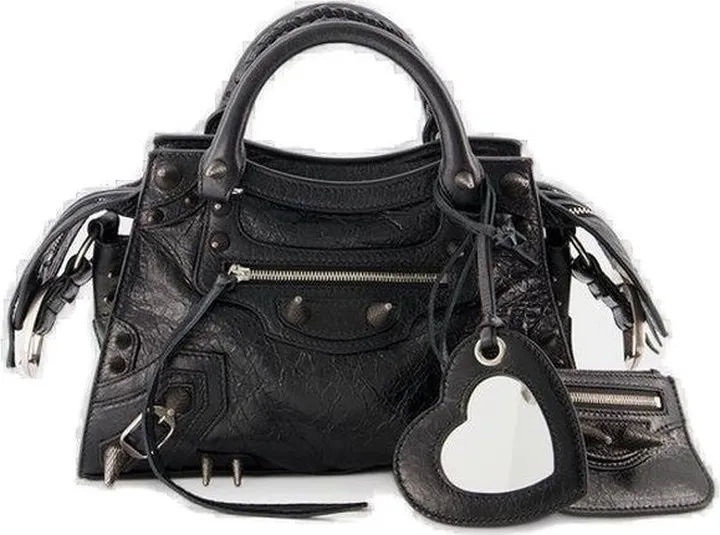 Balenciaga Heart Charm Zipped Tote Bag