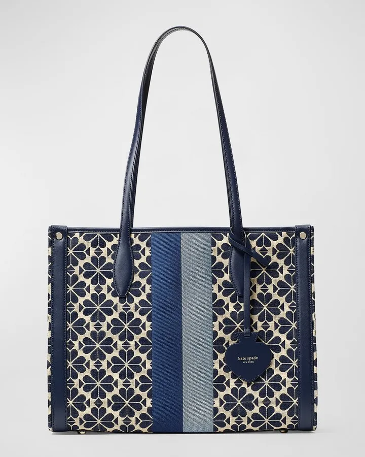 Market Medium Spade Flower Jacquard Shoulder Tote Bag