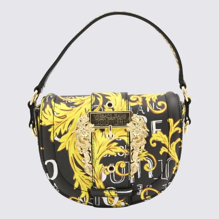 Versace Jeans Couture Baroque-Buckle Foldover Top Shoulder Bag