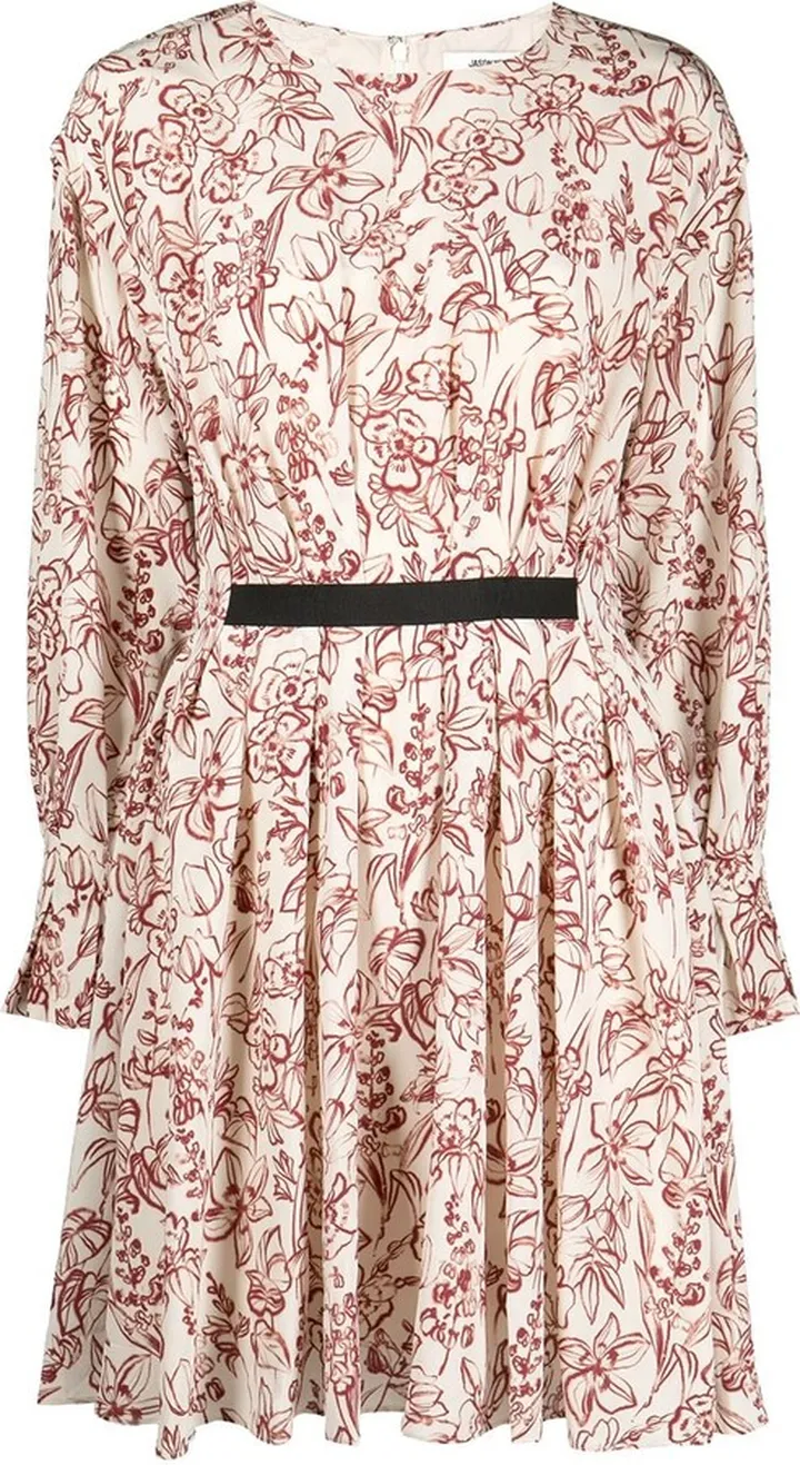 Floral-Print Ruched Mini Dress