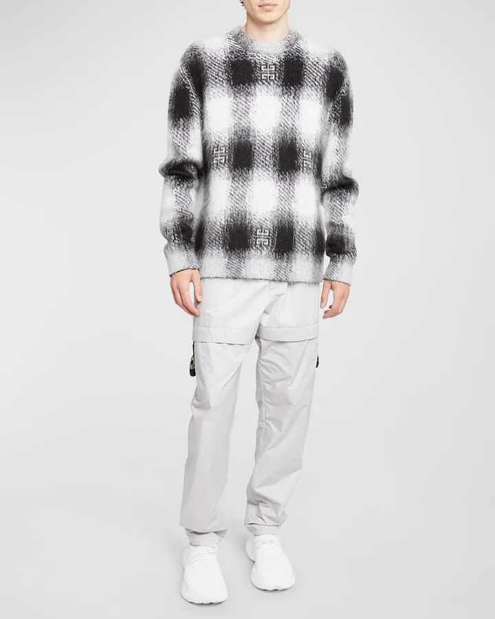 Men's 4G Mohair Plaid Sweater