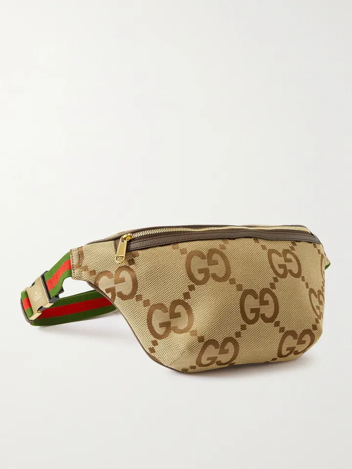 Logo-Jacquard Canvas Belt Bag