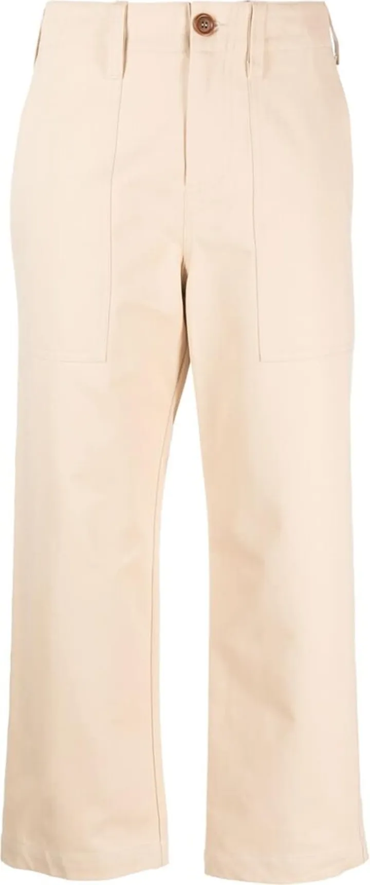 Seam-Detail Cotton Cropped Trousers