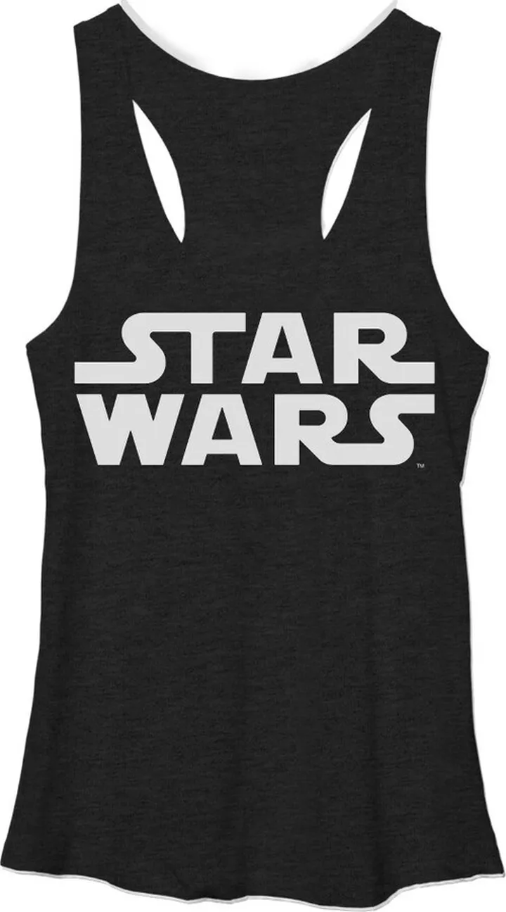 Women's Star Wars Movie Logo Racerback Tank Top - Black Heather - Small