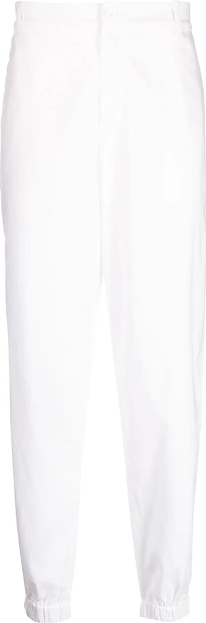 Elasticated-Hem Straight-Leg Trousers