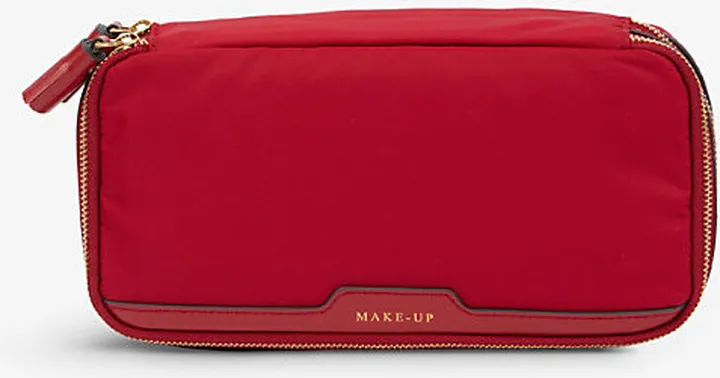 Womens Red Make-Up Nylon Pouch