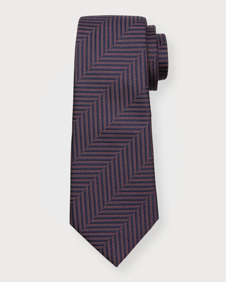 Men's Herringbone Jacquard Silk Tie