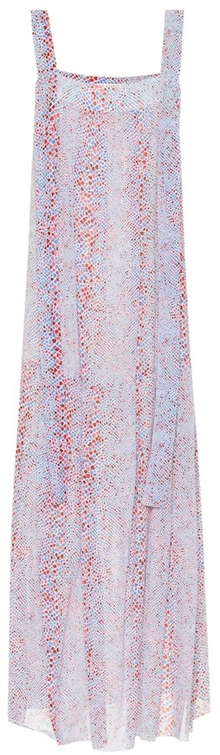 Printed cotton and silk maxi dress