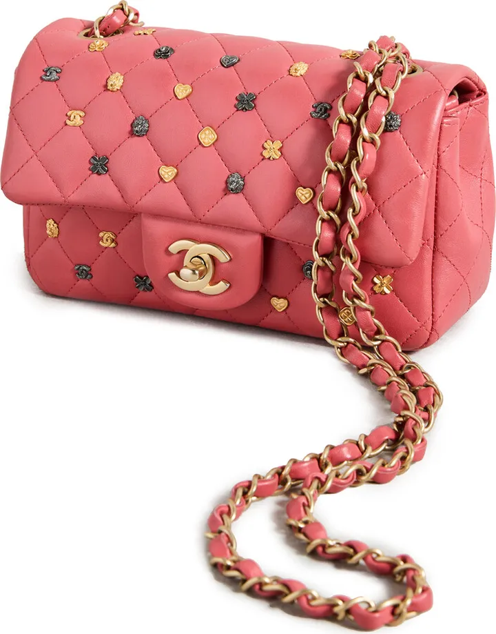 What Goes Around Comes Around Chanel Pink Lucky Charm Rectangle Flip Mini Clutch
