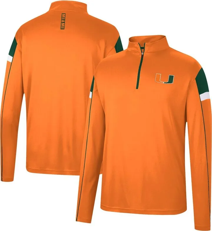 Men's Colosseum Orange Miami Hurricanes Golf Match Quarter-Zip Windshirt