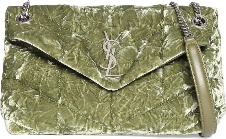 Small puffer velvet shoulder bag