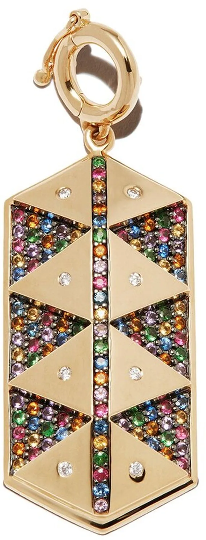 18K yellow gold diamond hexagon shield charm