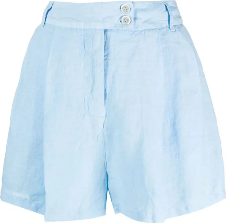 Pleated Linen Shorts