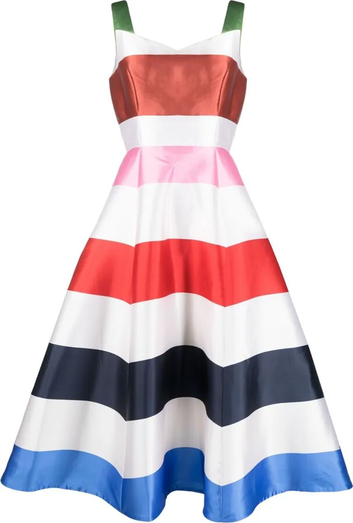 Horizontal-Stripe Pattern Dress