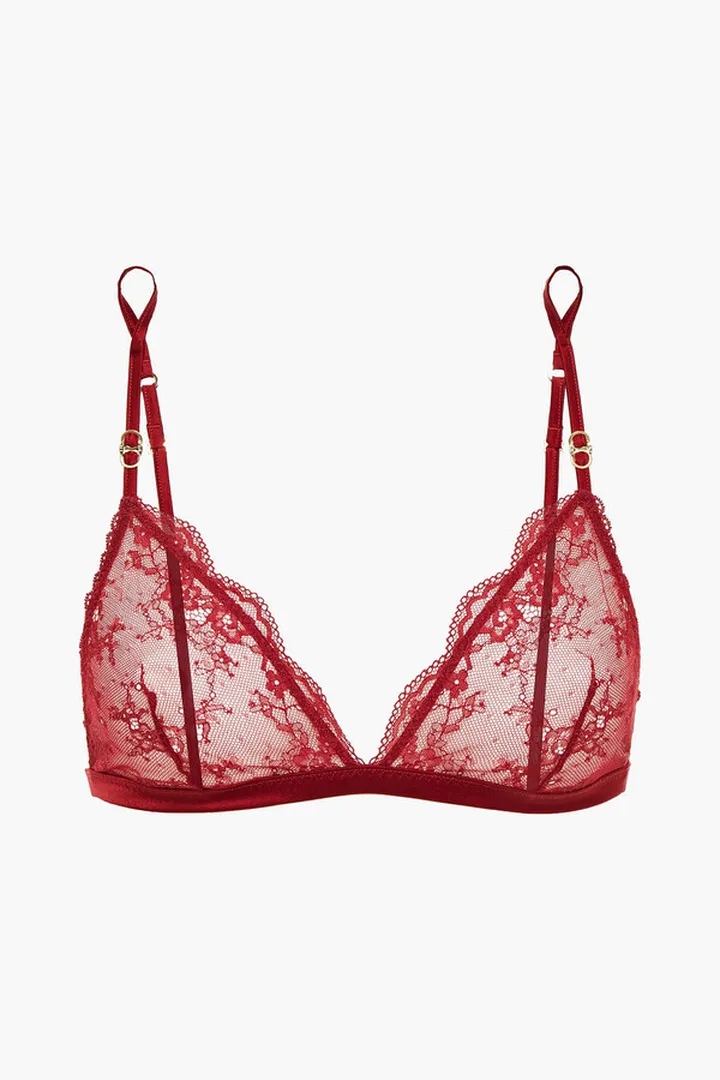 Anna Blooming stretch-lace soft-cup triangle bra