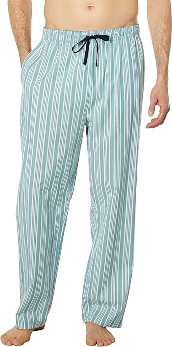 Nautica Striped Poplin Sleep Pants (Blue Breton) Men's Clothing