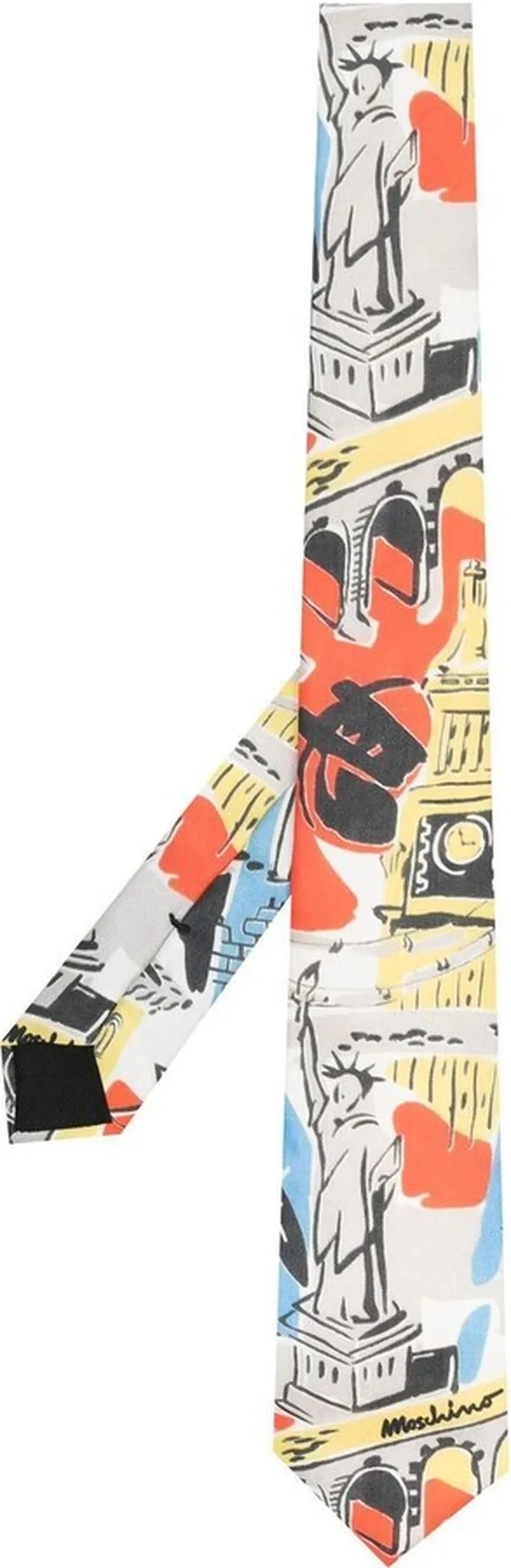 Abstract-Print Silk Tie