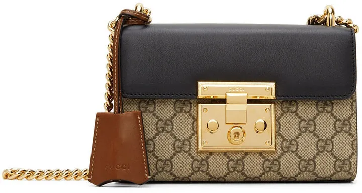 Gucci Black Small GG Padlock Chain Bag
