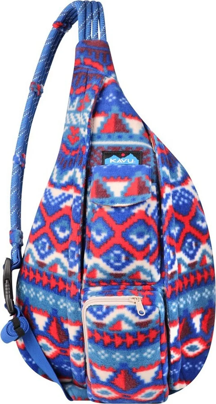 KAVU Polar Rope Sling Crossbody Fleece Polyester Bag - 8Bit Knit