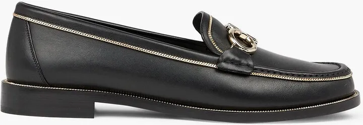 Rolo Lux embellished chain-trimmed leather loafers