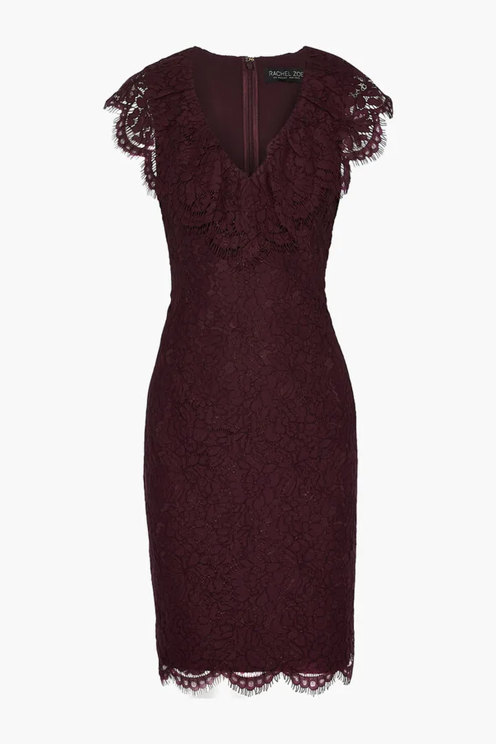 Daisy ruffle-trimmed corded lace dress