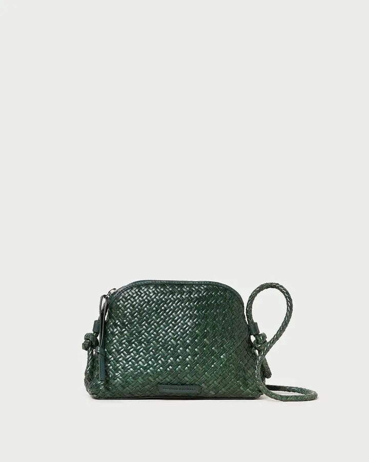Marybeth Forest Mini Woven Crossbody