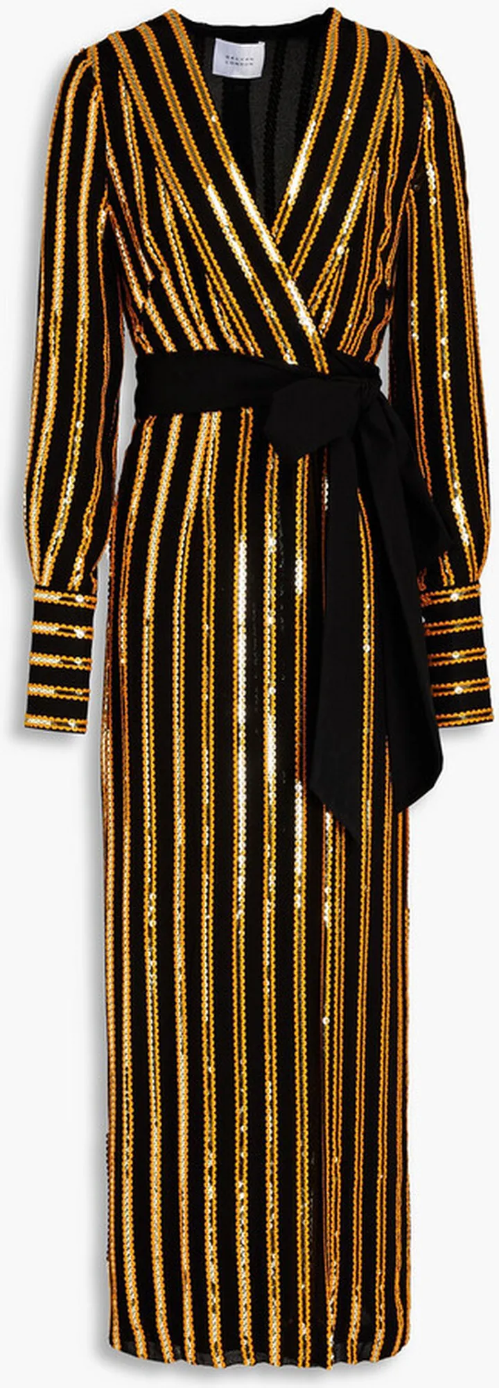 Pride embellished crepe midi wrap dress