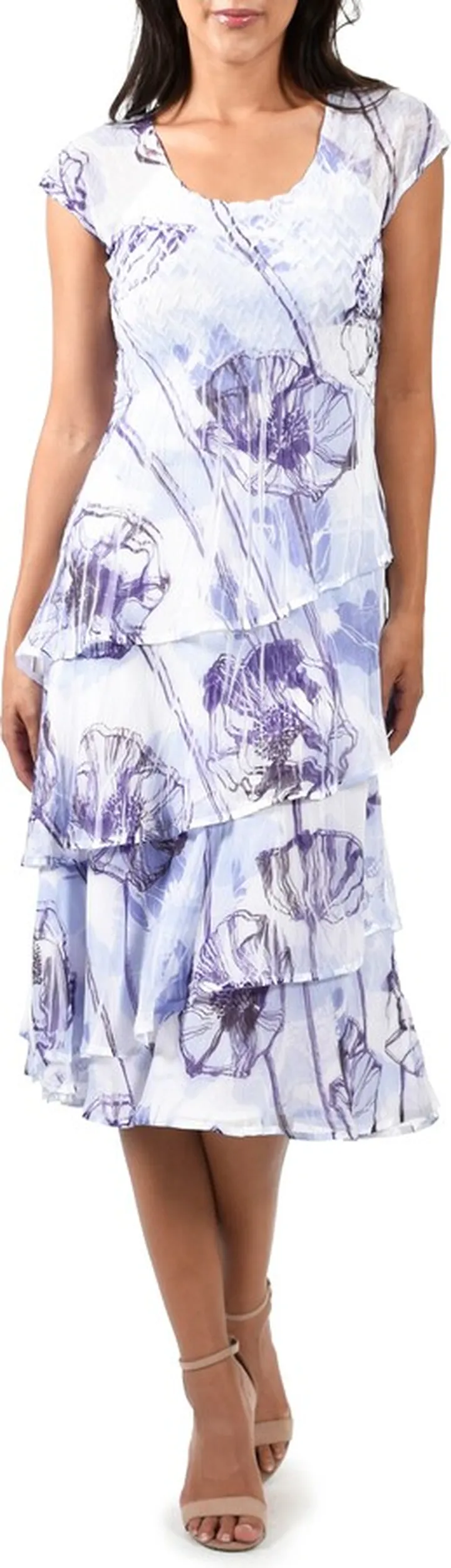 Floral Cap Sleeve Midi Dress