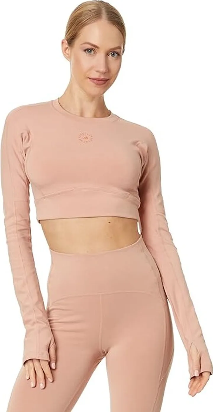adidas by Stella McCartney TrueStrength Yoga Crop Top HS1720 (Soft Almond) Women's Clothing