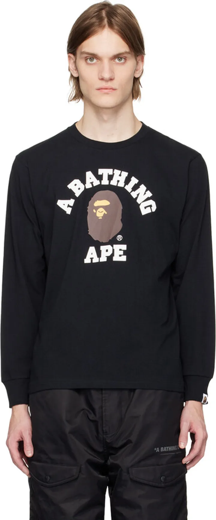 BAPE Black College Long Sleeve T-Shirt