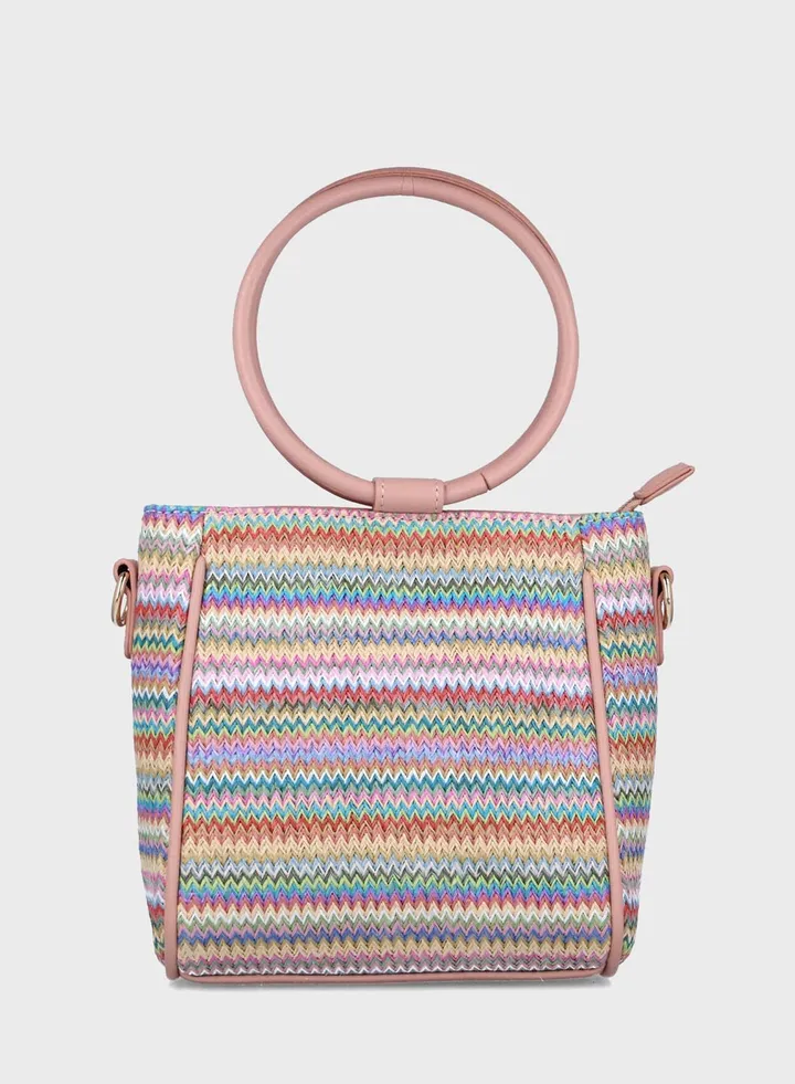 Handle Clutch Bag With Buckle